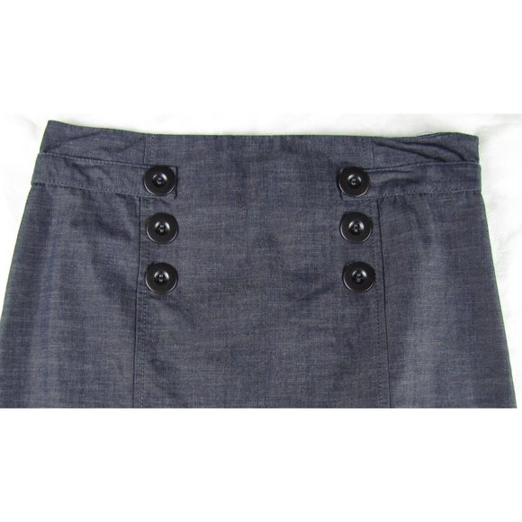 SALE!  Linen Buttons Gray Short Mini Skirt - Picture 2 of 4